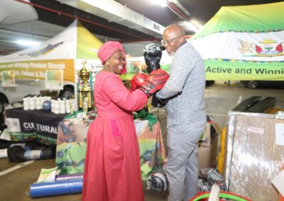 Handing over of sporting equipment